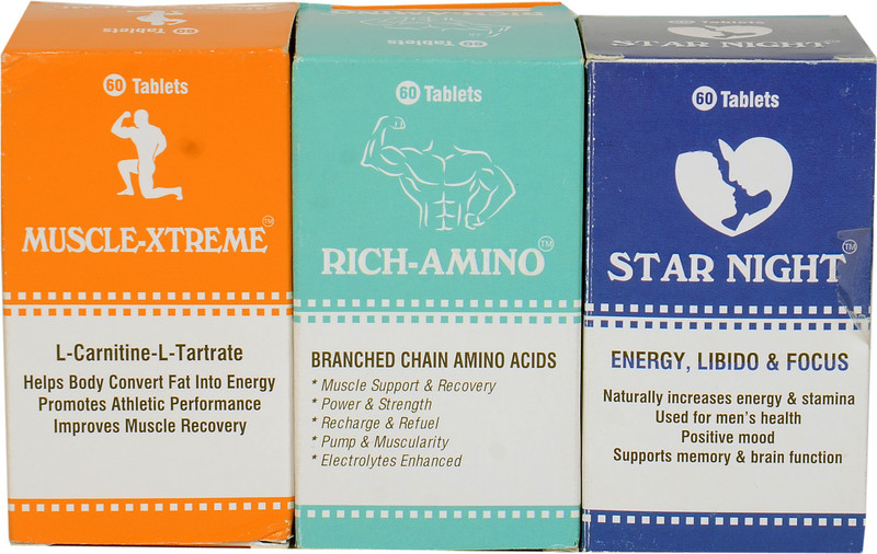 muscle xtreme MUSCLE-XTREME+STAR NIGHT+RICH-AMINO (PACK OF 3)(180 No)