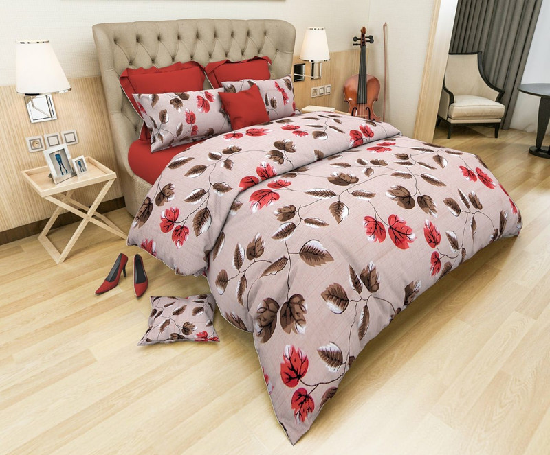 sainam 160 TC Cotton Double Floral Bedsheet(Pack of 1, Multicolor)