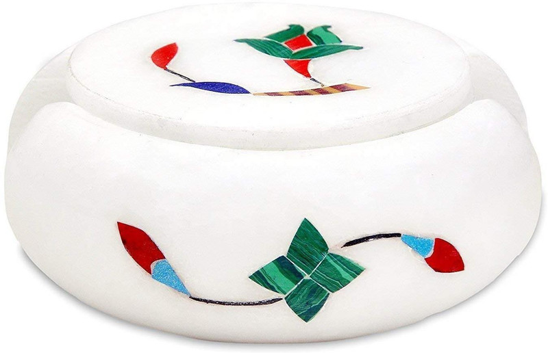 sameestidecor Round Marble Coaster Set(Pack of 6)