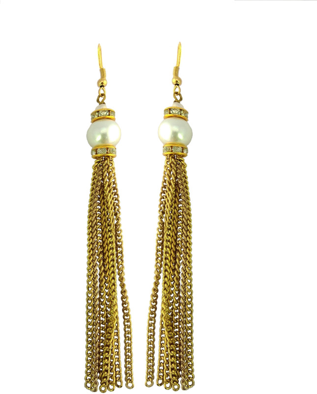 abhisu antique jewellery hand made stunning earring for girls or women Pearl Copper, Brass, Brass Tassel Earring