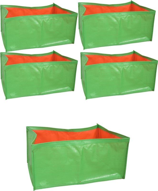 voolex Terrace Gardening HDPE Rectangle Grow Bags for Vegetable Plants (24"x12"x12" Inches) - [60cms(L) X30cms(W) X30cms(H)] - Pack of 5 Grow Bag