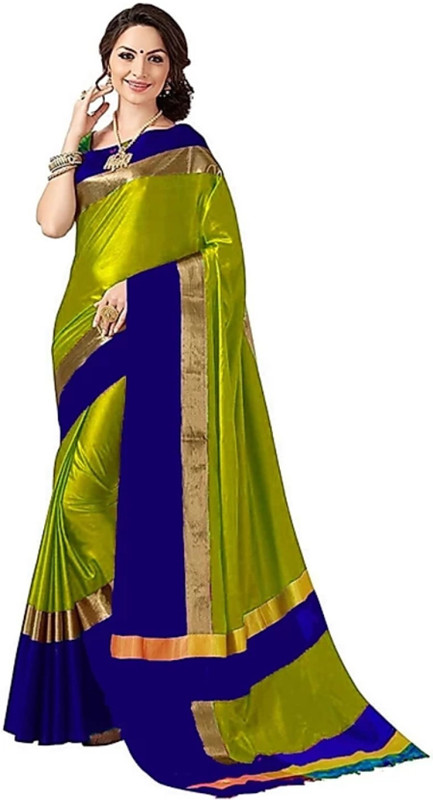 vedvastlay Self Design Kanjivaram Polycotton, Poly Art Silk Saree(Light Green)