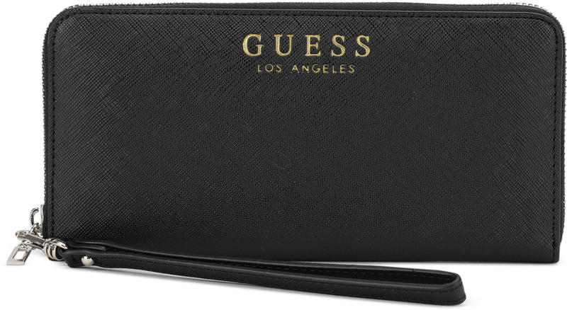 Guess Women Black Genuine Leather Wallet 12 Card Slots
