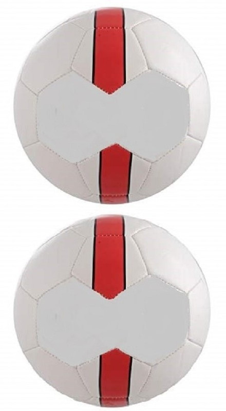 skyward Fifa PVC White/Red (Pack Of 2 Balls ) Football - Size: 5(Pack of 1, Red, White)