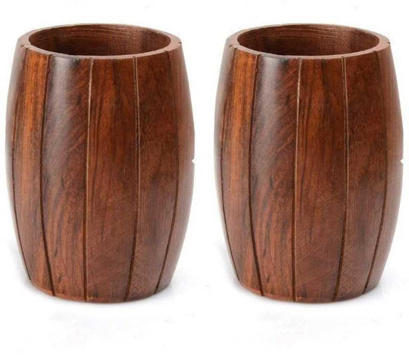 wood art store barrel Wood Cutlery Set(Pack of 2)