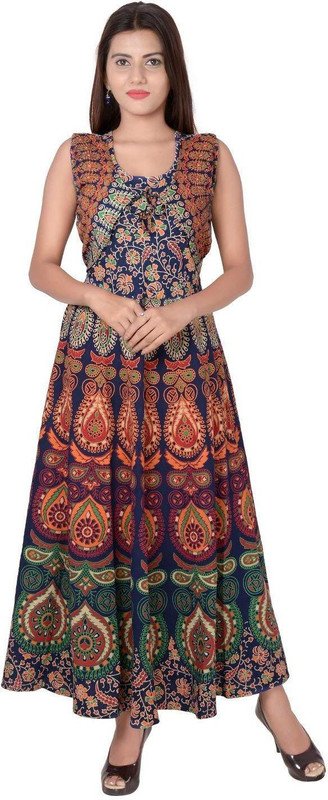 anmol enterprises Women Maxi Multicolor Dress