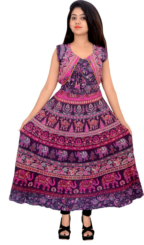 anmol enterprises Women Maxi Purple Dress