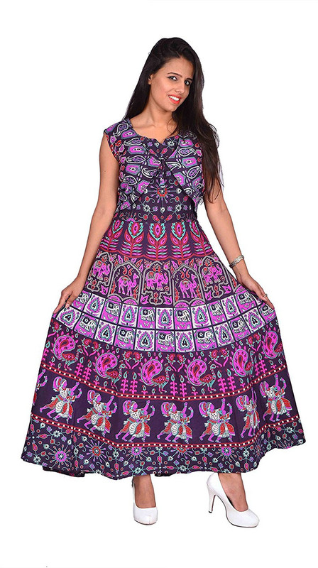 anmol enterprises Women Maxi Purple Dress