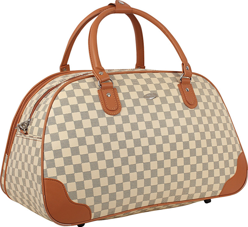 vinhana Leather Cream Women's Travel Duffel Bag Travel Duffel Bag(White)