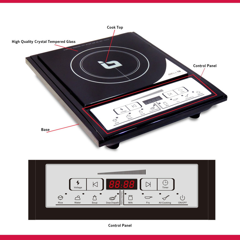 iBELL Induction Cooktop with Auto Shut Off Cloud 040Y Induction Cooktop(Black, Push Button)