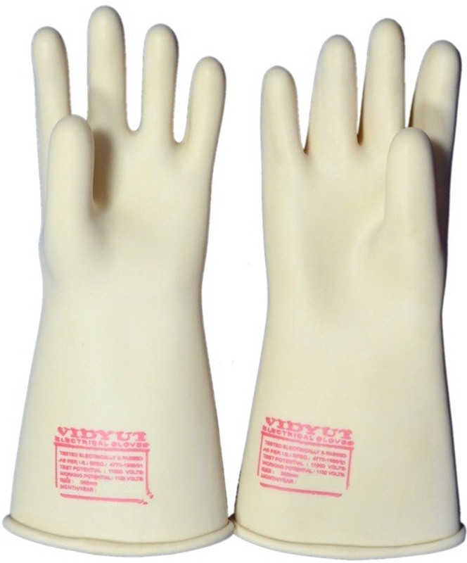 vidyut electric hand gloves for 11 kv line by balaji trading co. rubber Rubber  Safety Gloves(1)