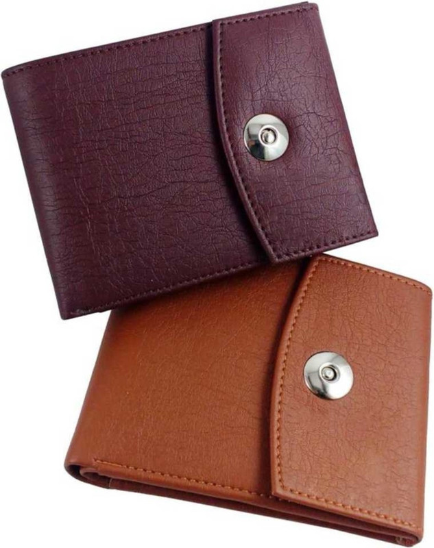 preeti designs Men Casual Brown, Purple Artificial Leather Wallet(6 Card Slots)