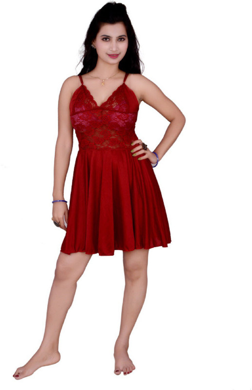 Love Bird Women Nighty(Maroon)