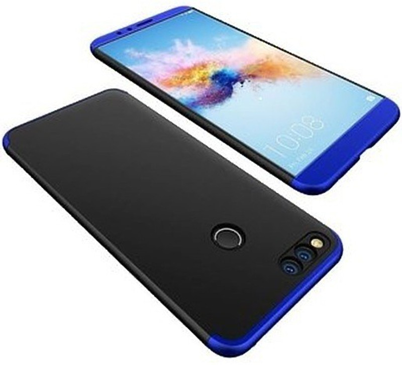 q one tech Back Cover for Honor-7C (Compatable), 360 degree protection, Black and Blue, Honor Back cover(Black and Blue, Dual Protection)
