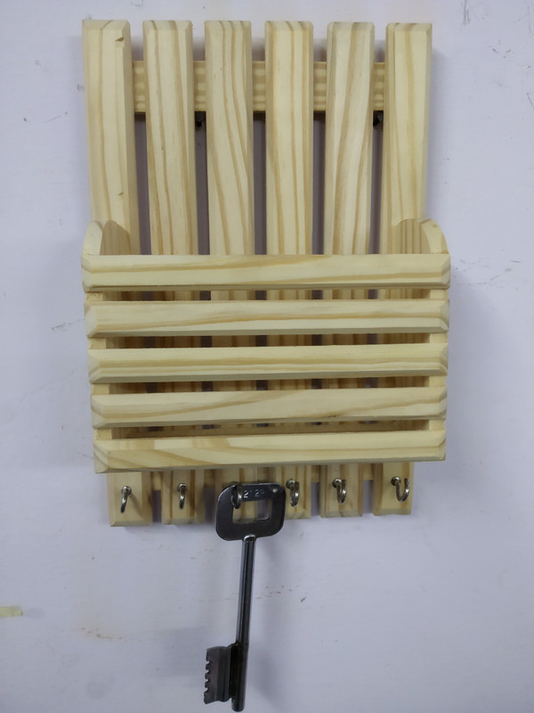nature crafts Wood Key Holder(6 Hooks, White)