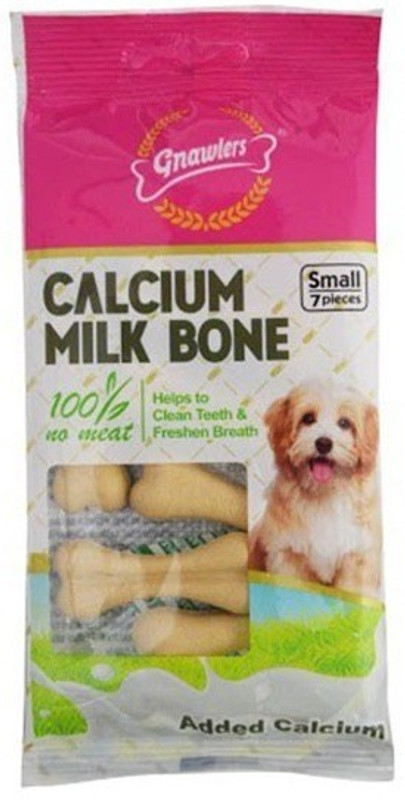 gnawlers calcium milk bone treat , added calcium dog treat , teeth use treat , freshen breath treat Milk Dog Treat(60 g, Pack of 3)