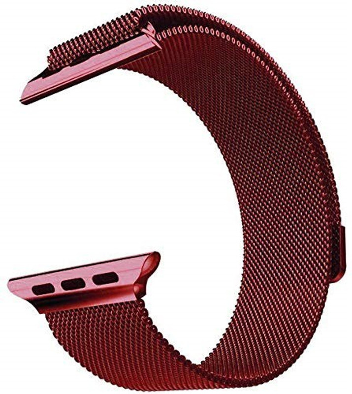 teple Metal Strap Wrist Replacement Band 42mm Series 1,2,3 Magnetic Lock Buckle Wrist Band strap Closure Clasp (watch not included) (wine Red) Smart Watch Strap(Red)