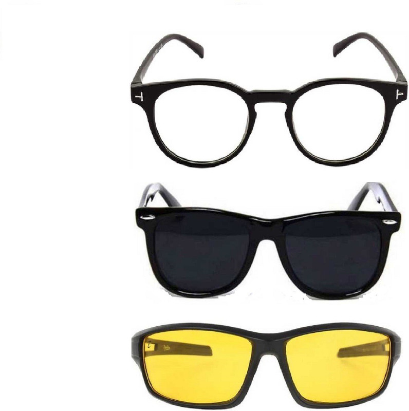 sinartrading Wayfarer Sunglasses(Clear, Yellow, Black)