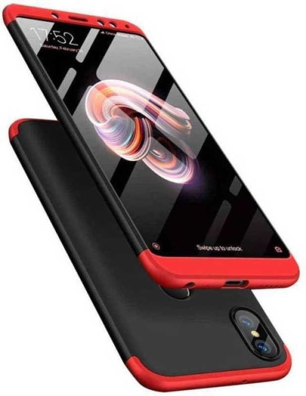q one tech Back Cover for Mi Redmi Note 6 Pro, 360 Degrees Protection, Black and Red(Black and Red, Dual Protection)