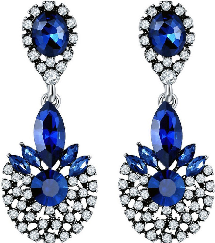 eris inc Crystal Elements Sparkling Floral Design Crystal Copper Drops & Danglers