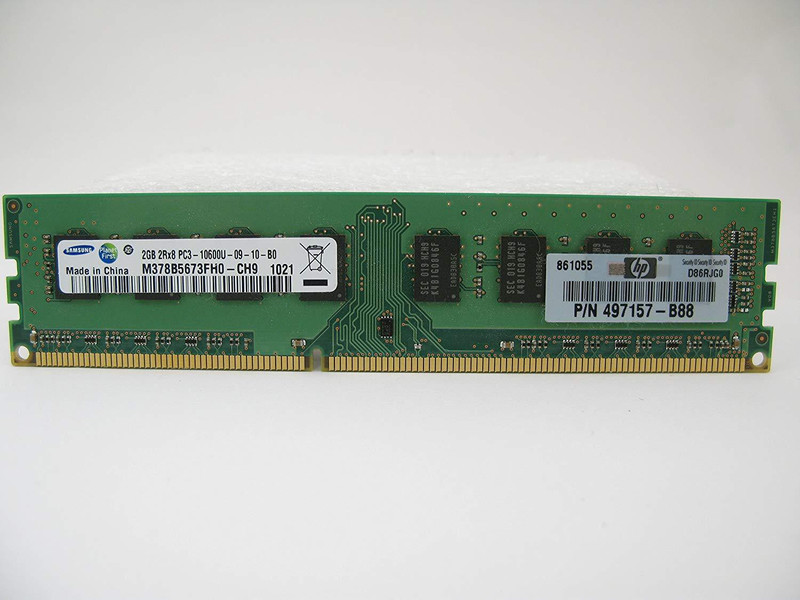 Samsung Pc3-10600u DDR3 2 GB (Dual Channel) PC (2GB DDR3 1333 M378B5673FH0-CH9)(Green)