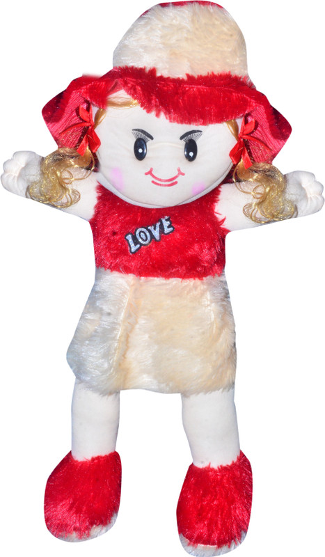 omi toys My Baby Excel Plush Doll With Hat Red with Cream  - 30 cm(Red With Cream)