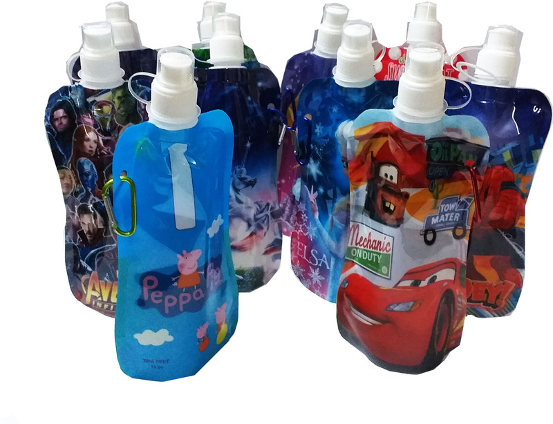 dhinchak Pichku foldable bottle 280 ml Water Bottles(Set of 10, Multicolor)