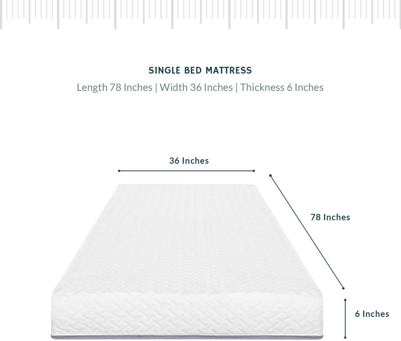 rahat Premium Orthopedic Memory Foam Mattress 6 inch Single Memory Foam Mattress
