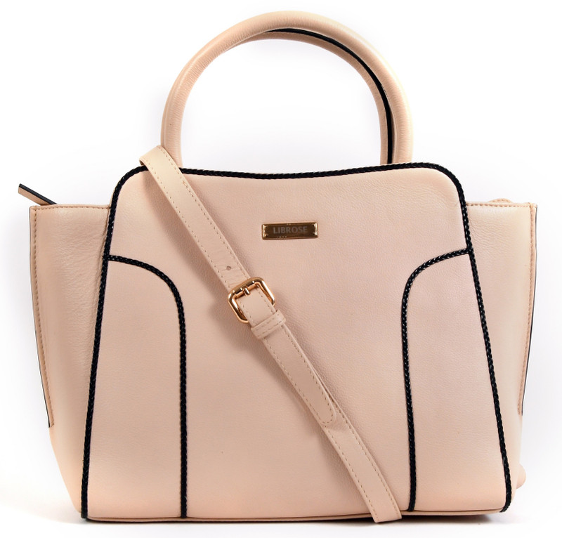 librose Italian finish leather Beige Hand-held Bag