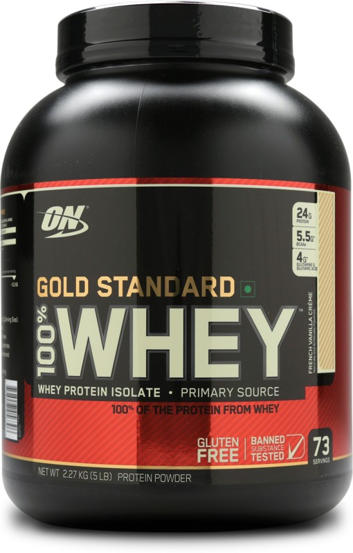 Optimum tion Gold Standard 100% Whey Protein(2.27 kg, French Vanilla Crème)