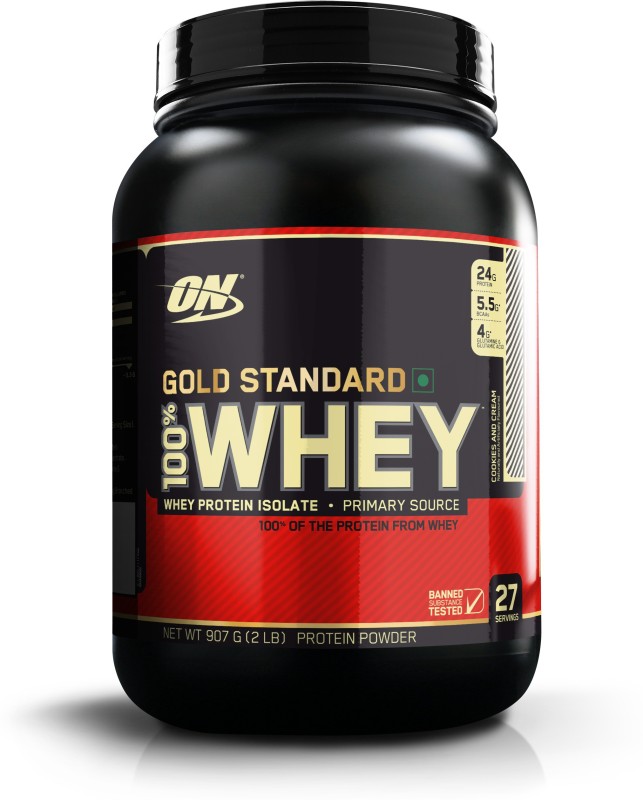 Optimum tion Gold Standard 100% Whey Protein(907 g, Cookies & Cream)