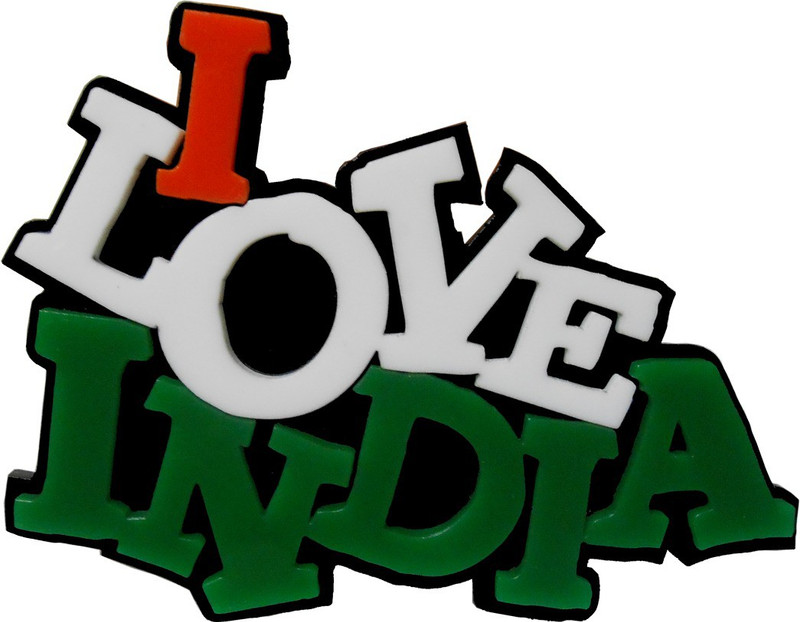 innoverainc I Love India Flag Style 3D Emblem Acrylic Sticker for Bike (3" by 4") Motorcycle Design Sticker(Pack of 1)