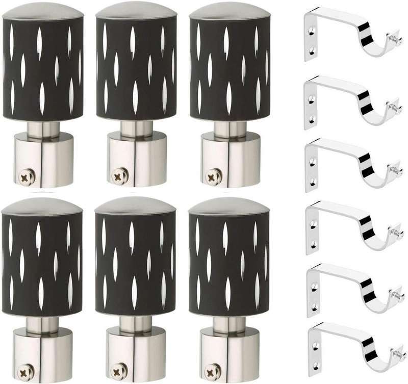 tajhardwaregallery Black Rod Rail Bracket(Pack of 12)