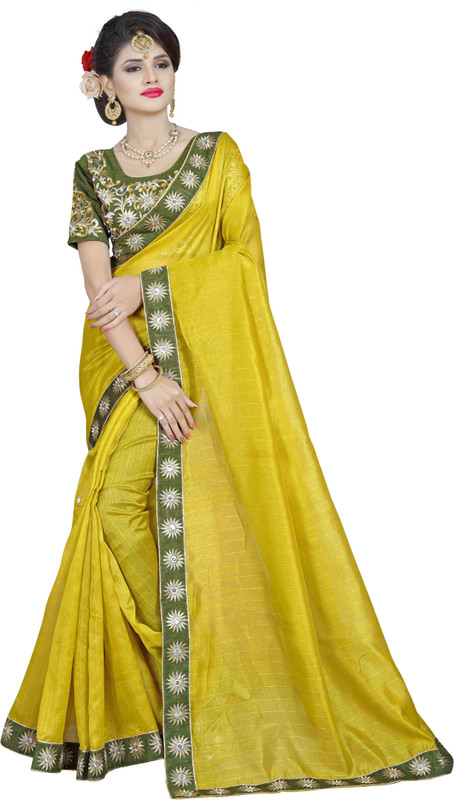 vivels Striped Fashion Cotton Blend Saree(Light Green)