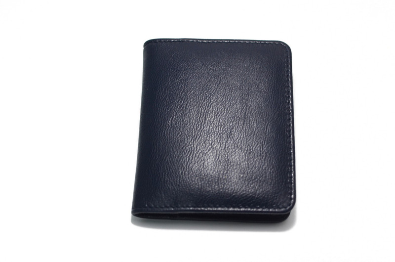 hide studio Men Casual Blue Genuine Leather Wallet(4 Card Slots)