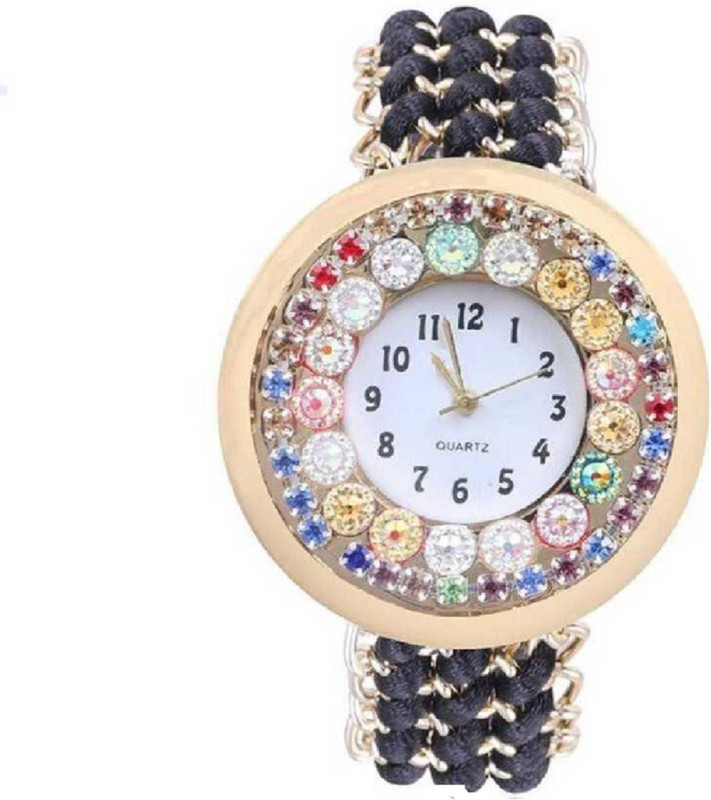 sinartrading NEW PERLS BLACK DIAMOND WATCH FOR WOMEN Watch - For Women pearls Analog Watch  - For Women