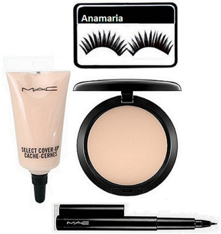 anamaria Eyelashes & Pen Eyeliner & Select Cover Up Concealer & Studio Fix Compact(4 Items in the set)