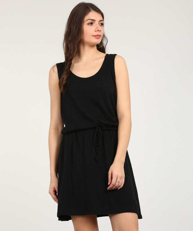 little black dress winter Gap Women's Black Sleeveless Cami Camisole Mini Swing Tank Shift Dress –  Brie main image 1
