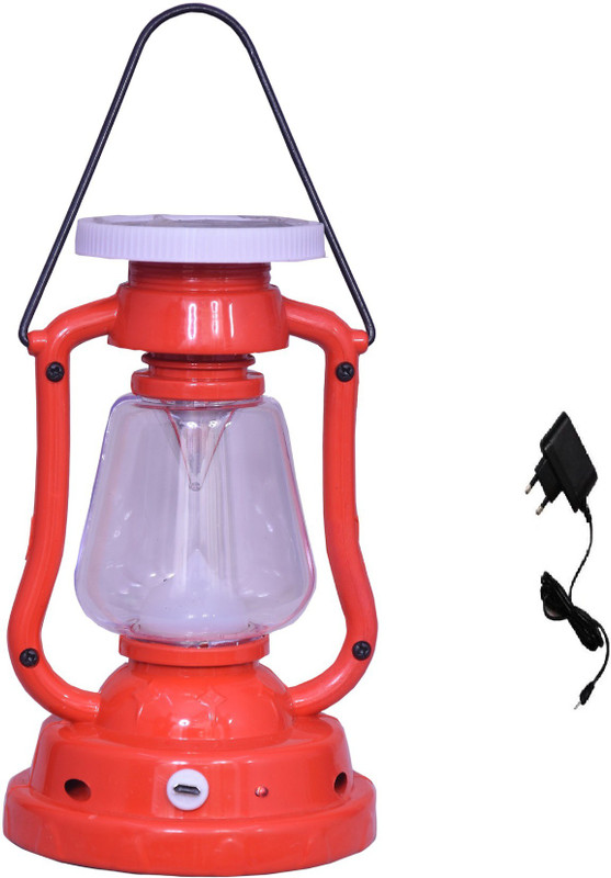 sahi BULBUL SOLAR RECHARGEABLE LED CAMPING PICNIC LANTERN 360 DEGREE LIGHT  WITH CHARGER 7STEP (1ST STEP NIGHT LAMP) Emergency Light(Red)