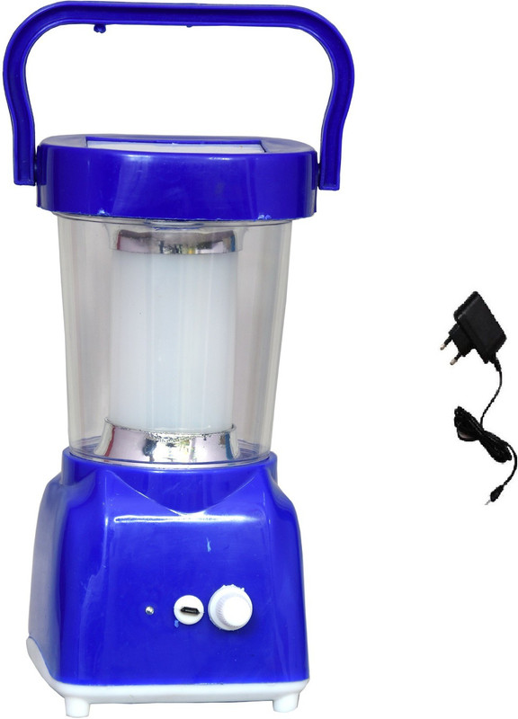 sahi NEW SOLAR RECHARGEABLE LED CAMPING PICNIC LANTERN 360 DEGREE LIGHT  WITH CHARGER 7STEP (1ST STEP NIGHT LAMP) Emergency Light(Blue)