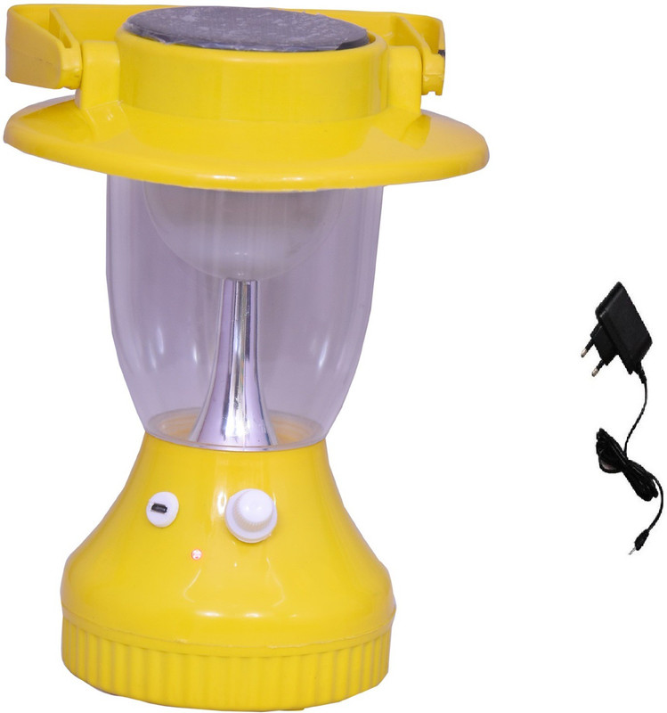 sahi NEW SOLAR RECHARGEABLE LED CAMPING PICNIC LANTERN 360 DEGREE LIGHT  WITH CHARGER 7STEP (1ST STEP NIGHT LAMP) Emergency Light(Yellow)