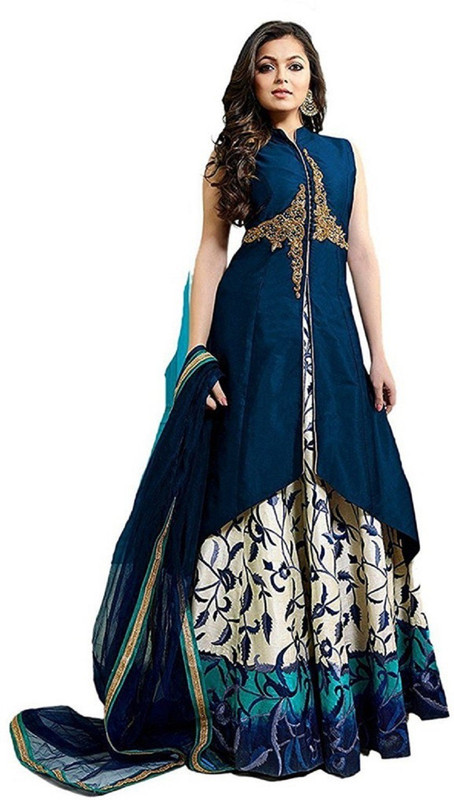 hir fashion Anarkali Gown(Blue)