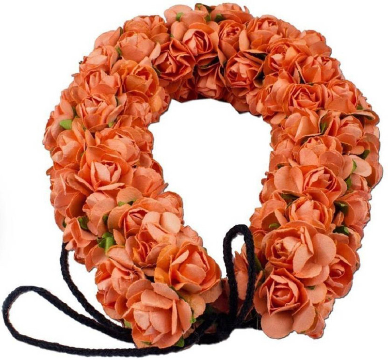 iyaan Hair Gajra For Women Wedding And Party Wear Use, Artificial Hair flowers Gajra, Hair Accessory Set(Orange)