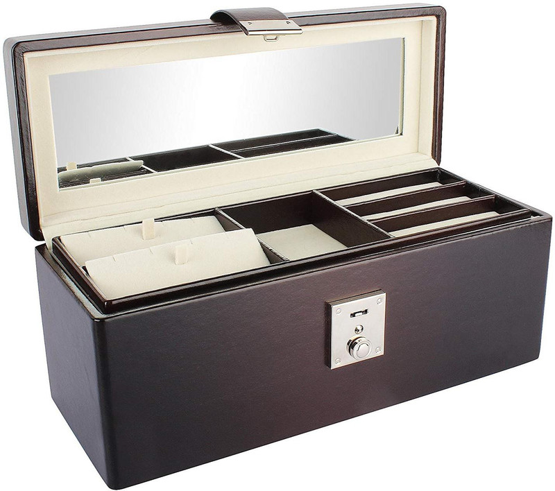 zaradise Stylish Jewellery Storage Box Jewellery Vanity Box(Brown)