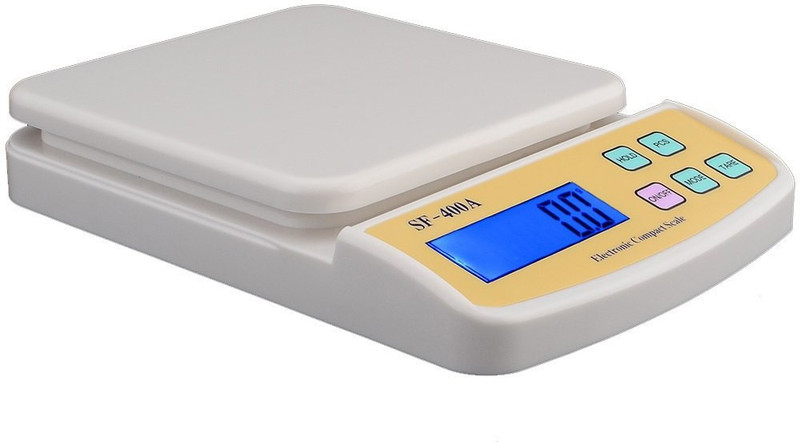 Khargadham Fine & Durable Ultra Light Electronic Digital SF_400A UPTO 10 Kg Best Quality Kitchen Use Weighing Scale(OFF_WHITE)