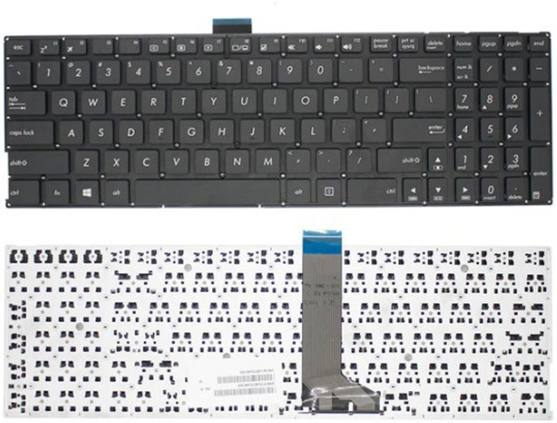 ASUS X553 X553M X553MA Internal Laptop-size Laptop Keyboard Compatible with Desktop, Laptop, Mac Backlit Membrane Mixed Colour Lighting, White & Black Keycaps, Double Injection Key Caps(Black)