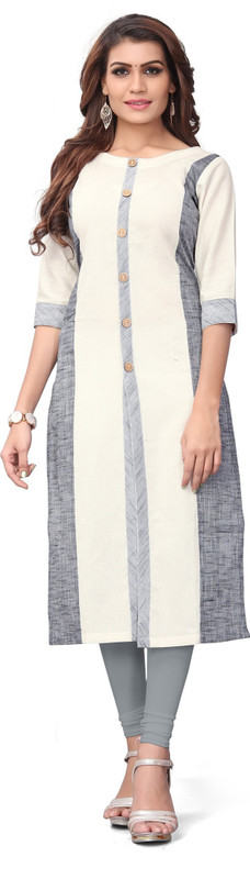 krisha Festive & Party Self Design, Embellished, Graphic Print, Solid Women Kurti(Grey)