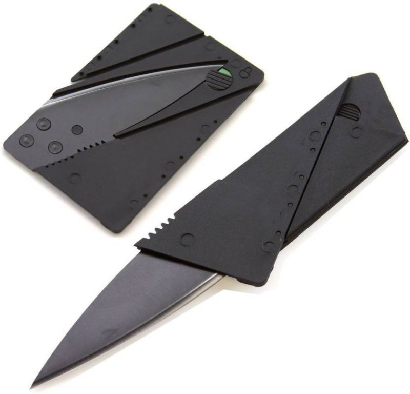 WDS Credit Card Folding Safety Multipurpose Blade 1 Function Multi Utility Swiss  (Black) Pocket (Black)