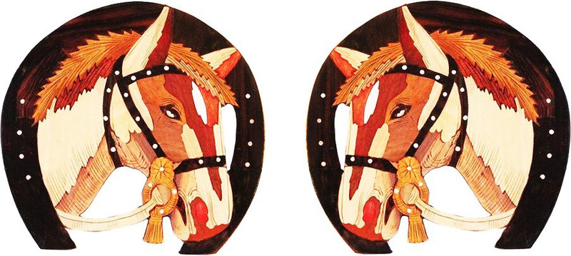 keralashopee HorseFace Shoe - 1 Set (2 pcs) Natural Colors 12 inch x 12 inch Painting