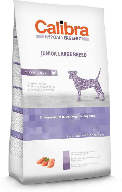 calibra Chicken & Rice Hypoallergenic Dog Food 3 kg for Junior Large Breed Dog Rice, Chicken 3 kg Dry Dog Food